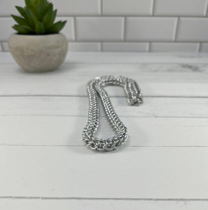Full Persian Chainmaille Necklace, Aluminum Chain, 18-26 Inch