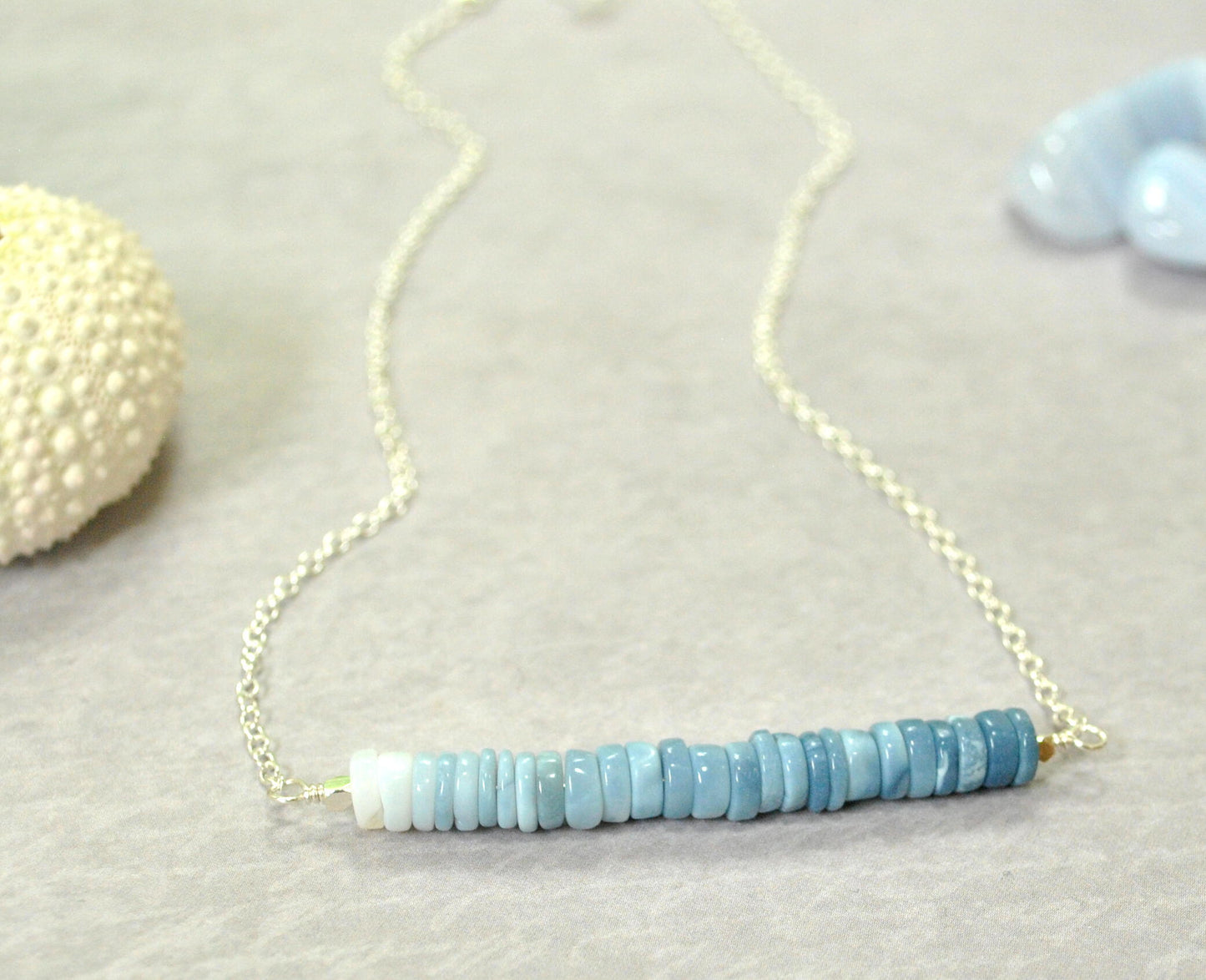 Blue Opal Bar Necklace