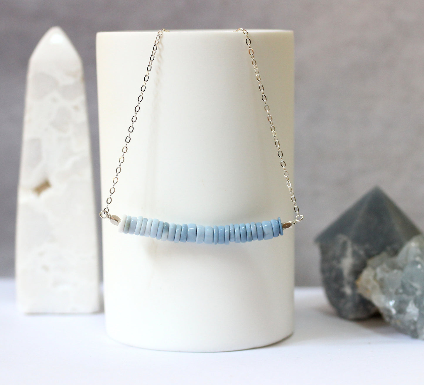 Blue Opal Bar Necklace