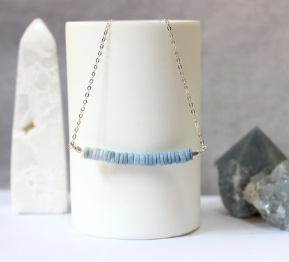 Blue Opal Bar Necklace