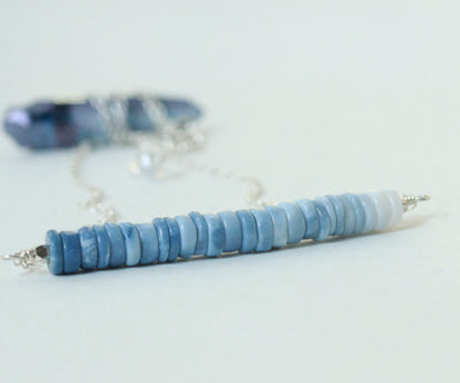 Blue Opal Bar Necklace