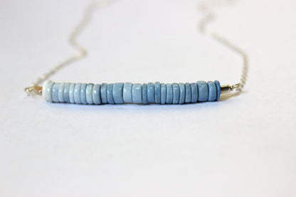 Blue Opal Bar Necklace