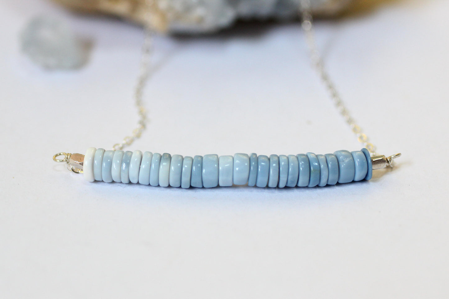 Blue Opal Bar Necklace