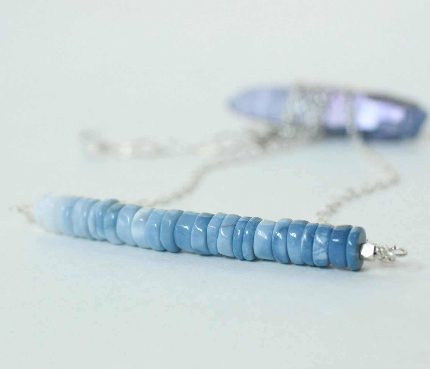 Blue Opal Bar Necklace