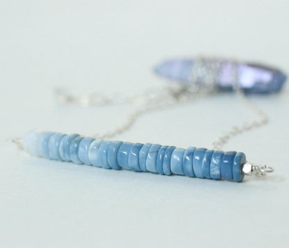 Blue Opal Bar Necklace