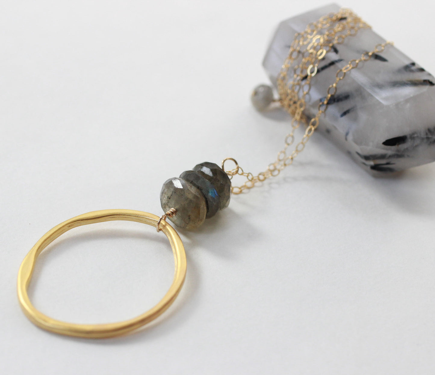 Labradorite Circle Necklace