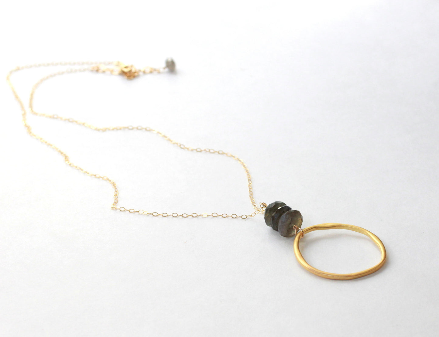 Labradorite Circle Necklace
