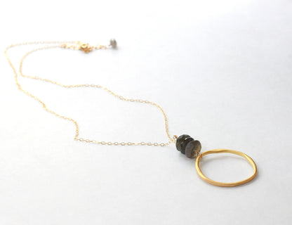 Labradorite Circle Necklace