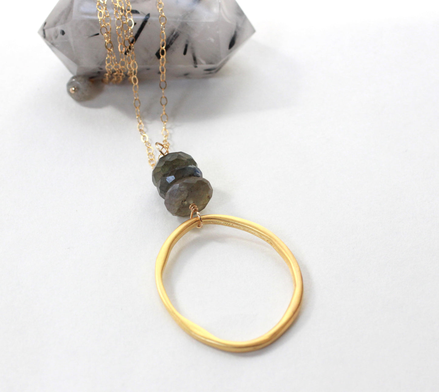 Labradorite Circle Necklace