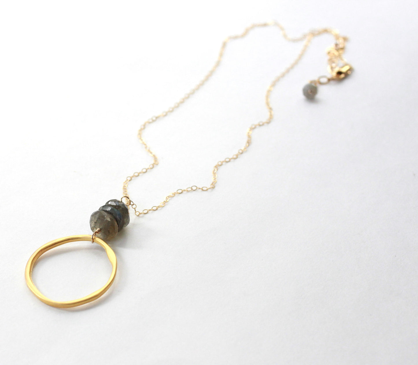 Labradorite Circle Necklace