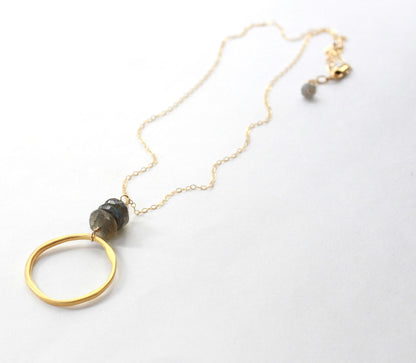 Labradorite Circle Necklace