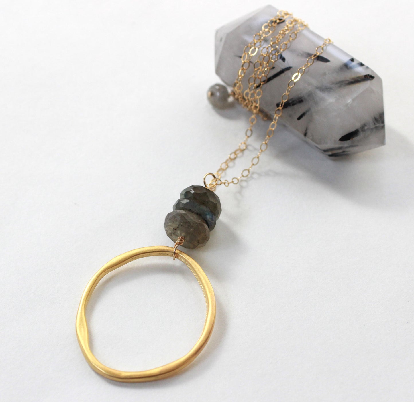 Labradorite Circle Necklace