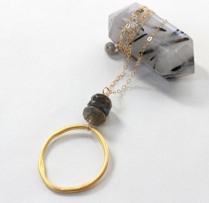Labradorite Circle Necklace