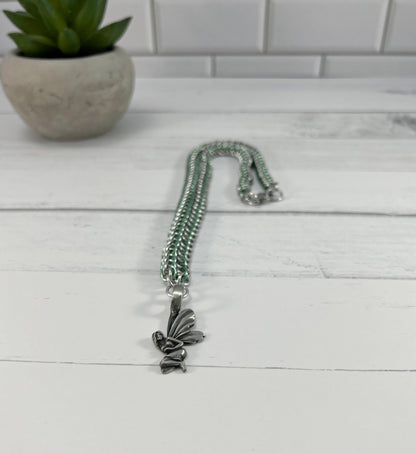 Fairy Pendant Necklace, Half Persian Chainmaille, Nickel Free, 18-26 Inch