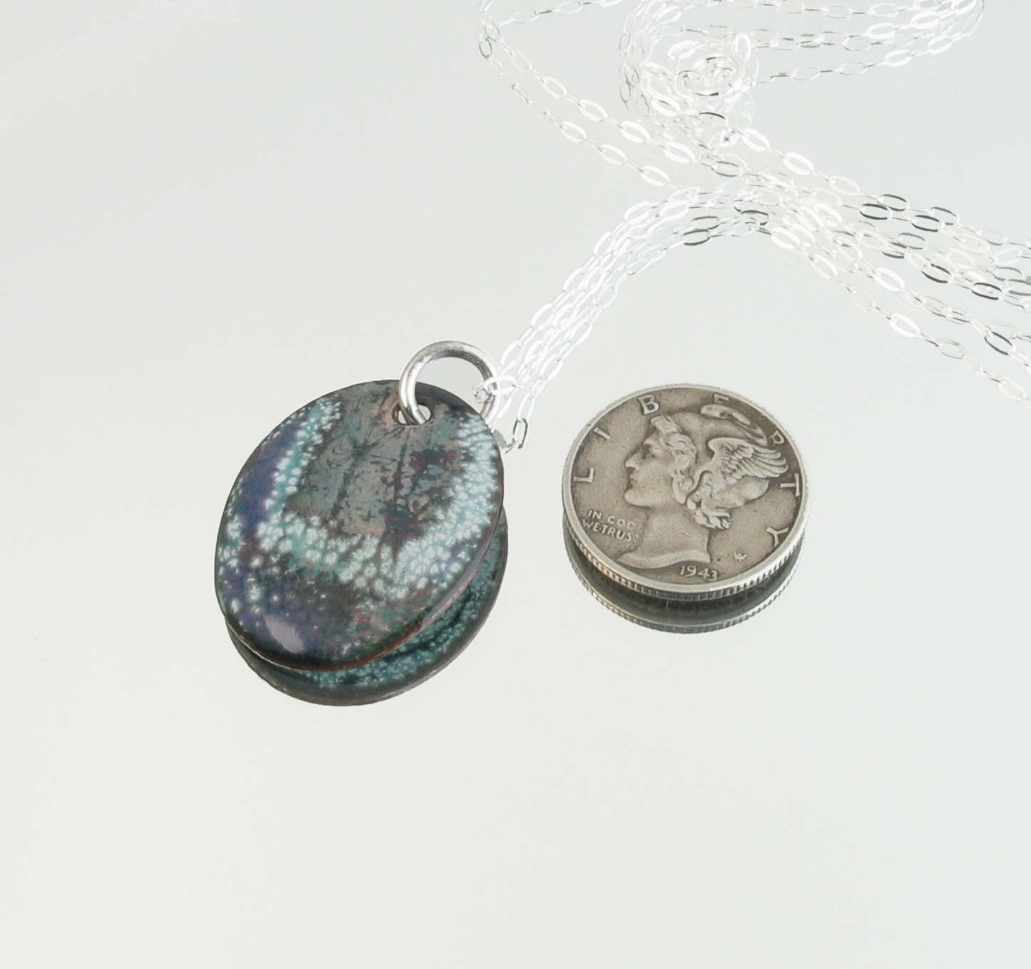 Queen Anne's Lace Copper Enamel Necklace