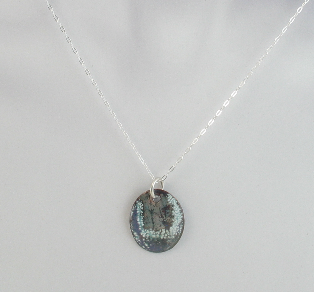 Queen Anne's Lace Copper Enamel Necklace