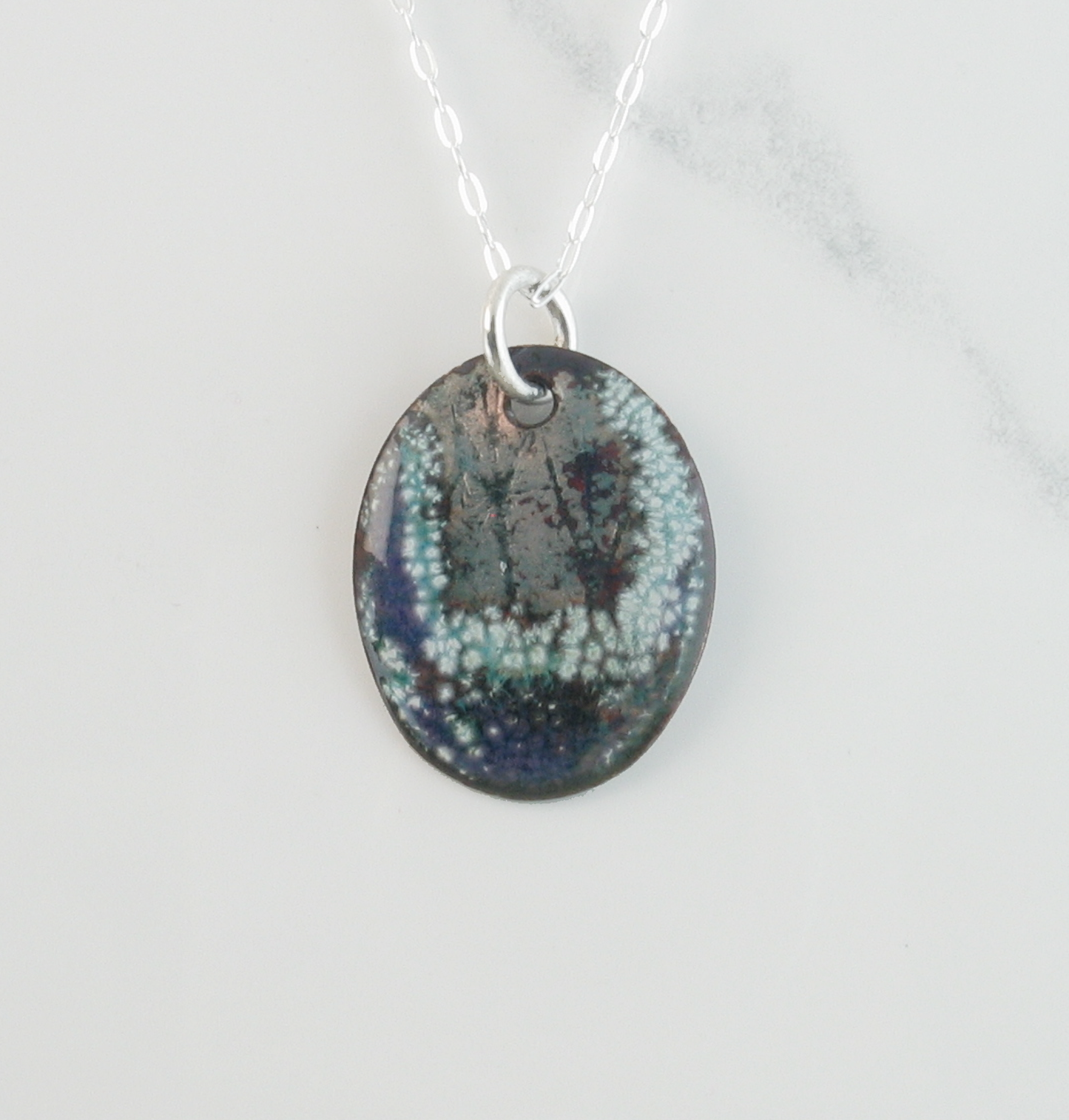 Queen Anne's Lace Copper Enamel Necklace