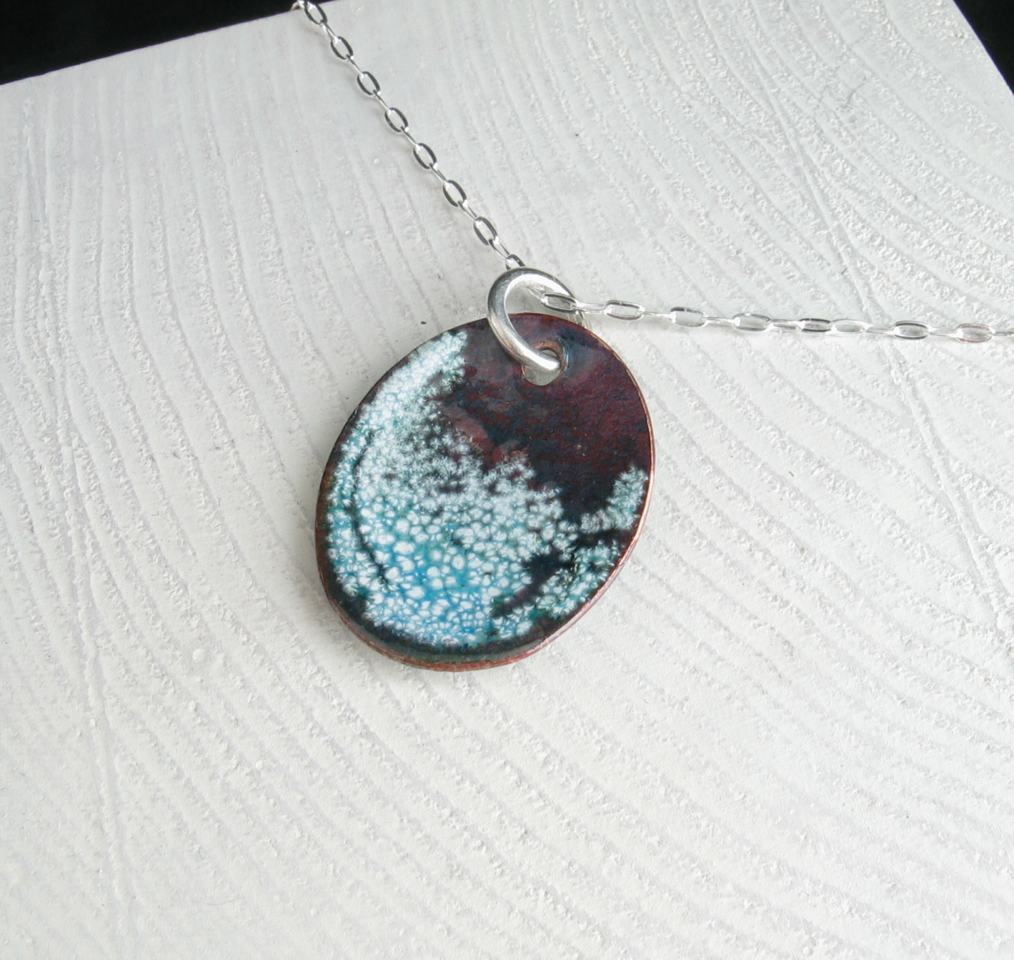 Queen Anne's Lace Copper Enamel Necklace