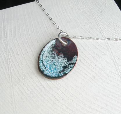 Queen Anne's Lace Copper Enamel Necklace