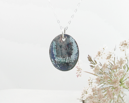 Queen Anne's Lace Copper Enamel Necklace