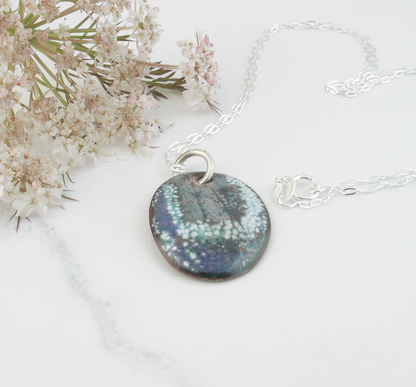 Queen Anne's Lace Copper Enamel Necklace