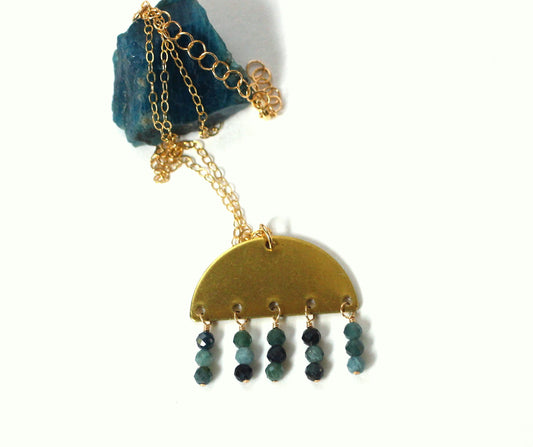 Brass Geometric Necklace