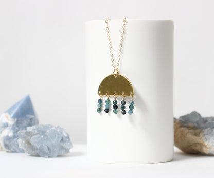 Brass Geometric Necklace
