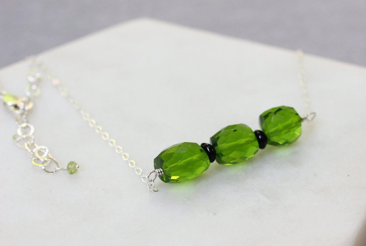Peridot Bar Necklace