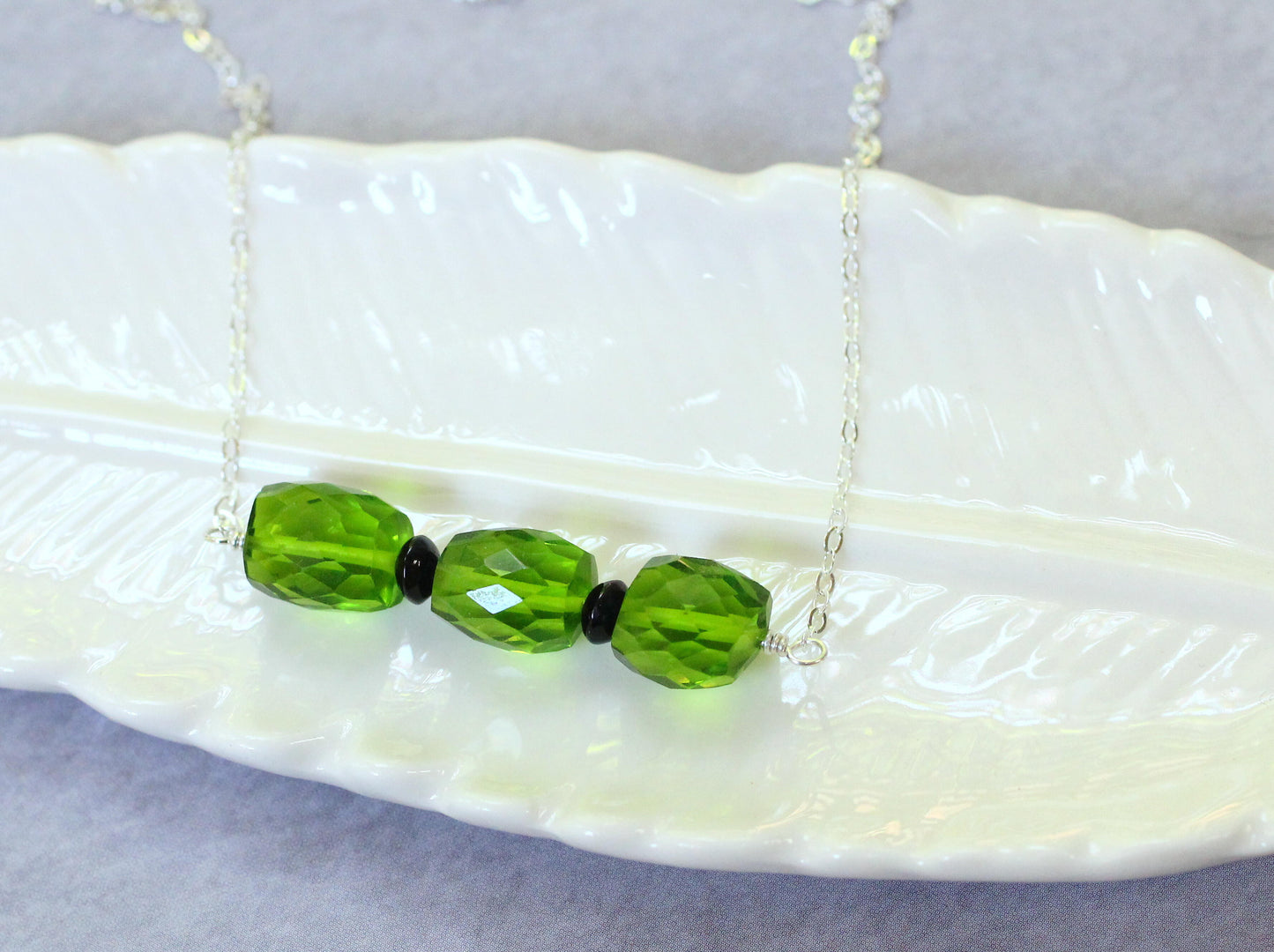 Peridot Bar Necklace