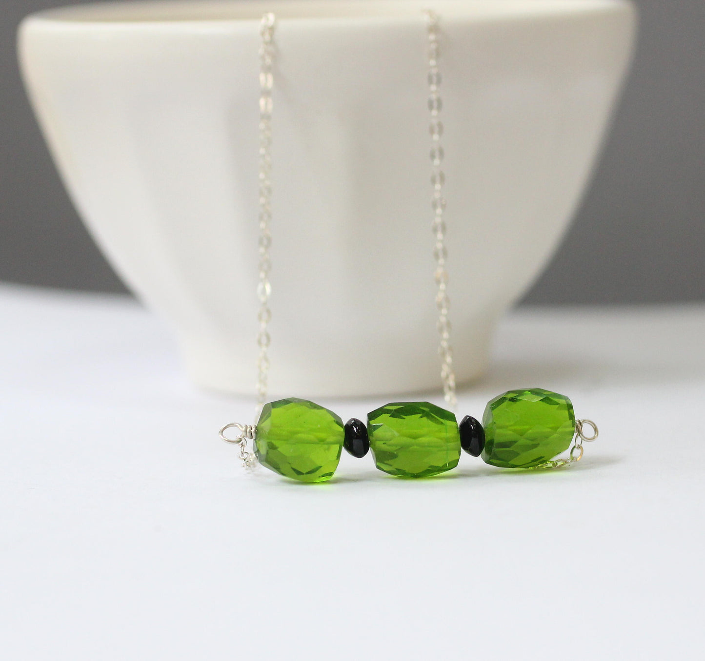 Peridot Bar Necklace