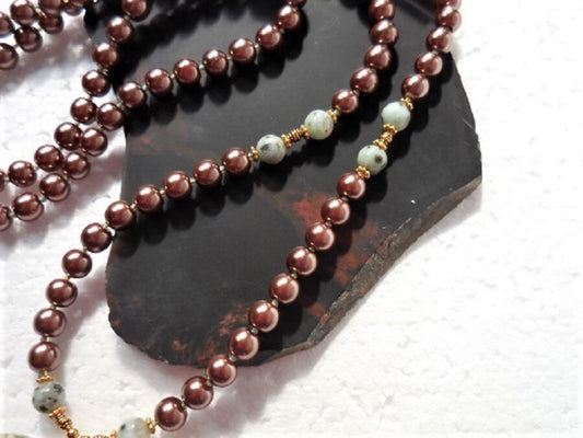 Pearl Mala with Gemstone Pendant