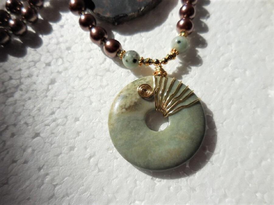 Pearl Mala with Gemstone Pendant