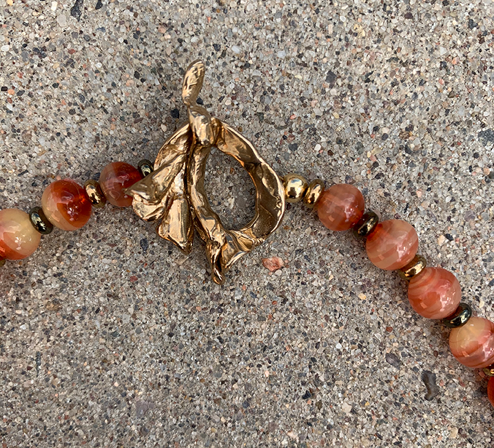 Necklace Set | Antique Bohemian/Czech faux-carnelian glass beads, natural carnelian ovals