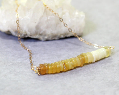 Yellow Opal Bar Necklace