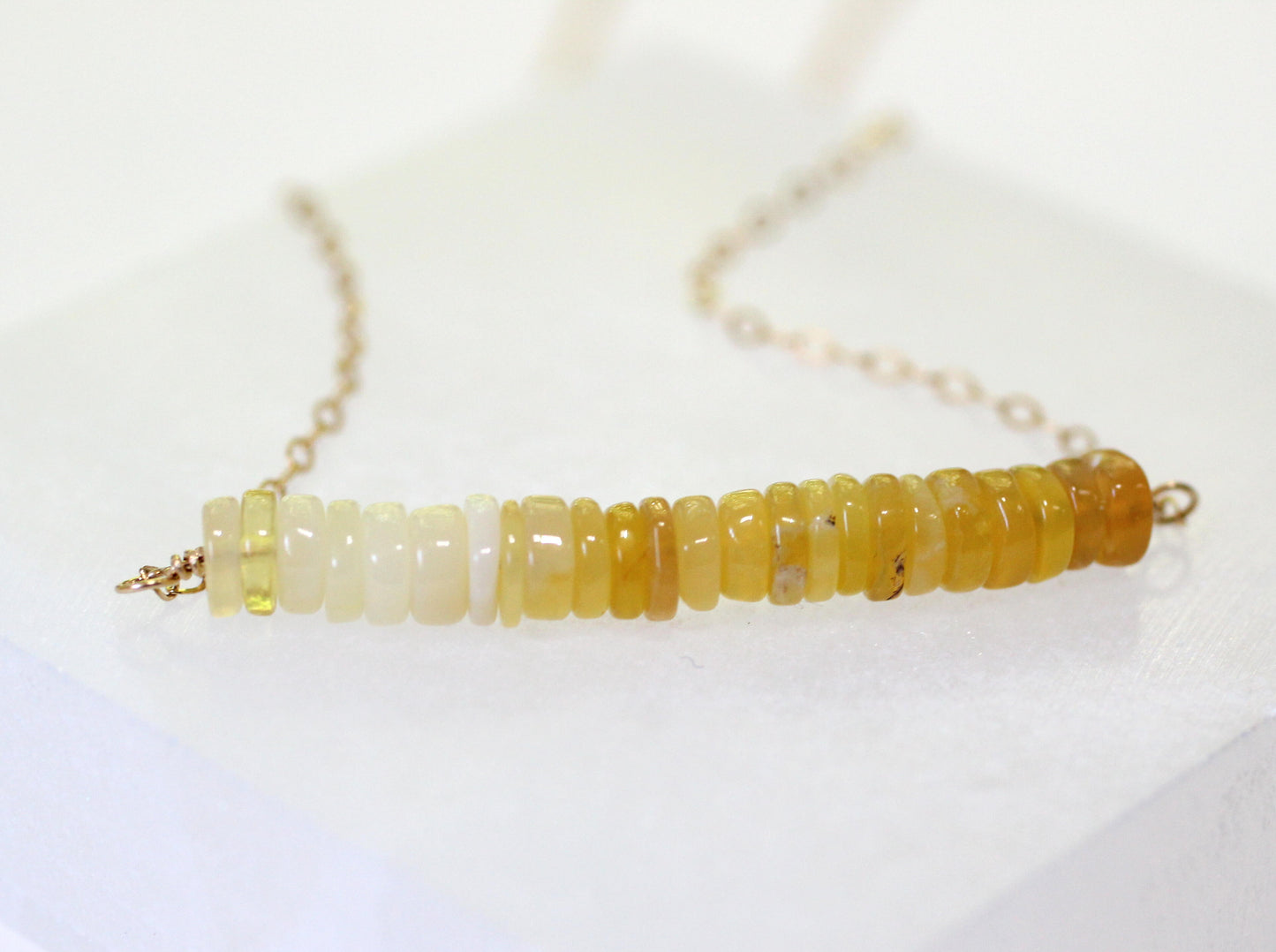 Yellow Opal Bar Necklace