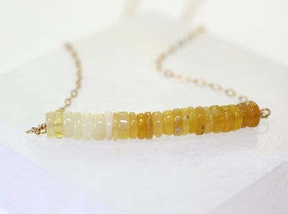 Yellow Opal Bar Necklace