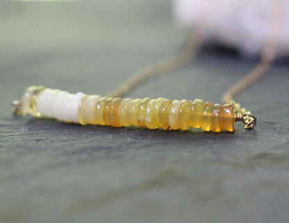 Yellow Opal Bar Necklace