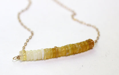 Yellow Opal Bar Necklace