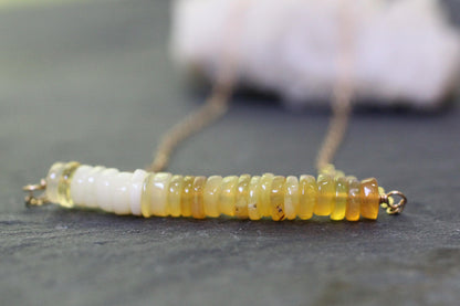 Yellow Opal Bar Necklace