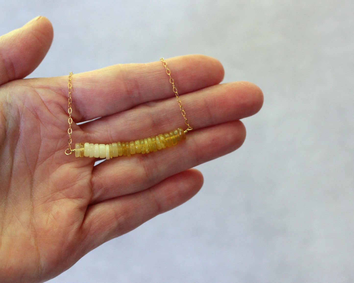 Yellow Opal Bar Necklace