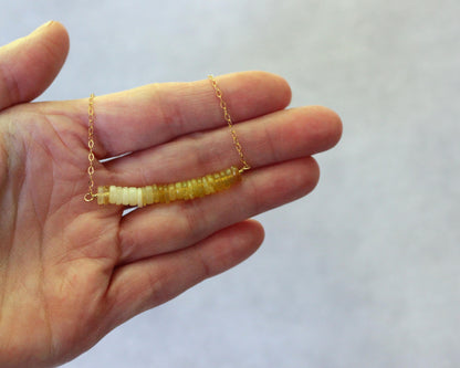 Yellow Opal Bar Necklace