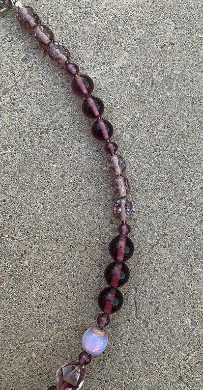 Necklace Set | Rare vintage 1930s French light amethyst givre rounds, Japanese lava glass, Japanese and West German mid-century glass beads