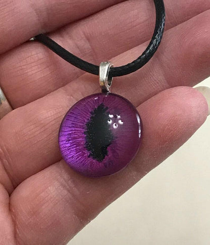 Purple Dragon's Eye Dichroic Glass Necklace