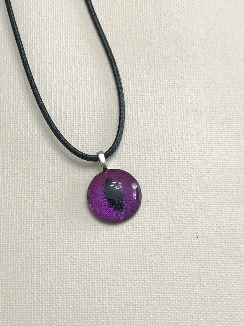 Purple Dragon's Eye Dichroic Glass Necklace