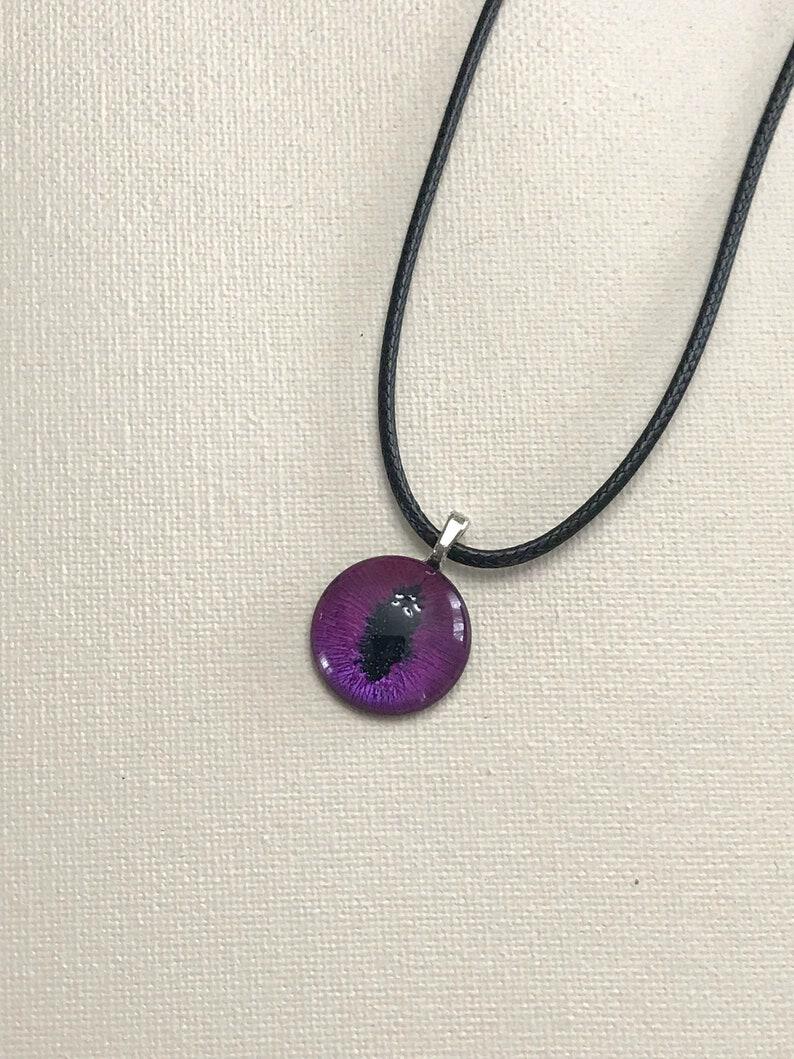 Purple Dragon's Eye Dichroic Glass Necklace