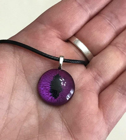 Purple Dragon's Eye Dichroic Glass Necklace