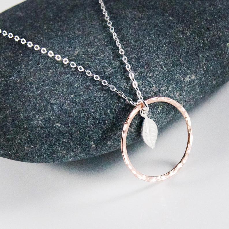 Circle of Life necklace with Leaf