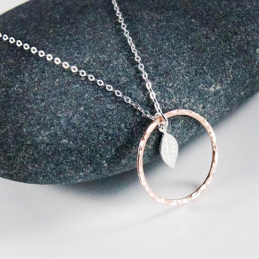 Circle of Life necklace with Leaf