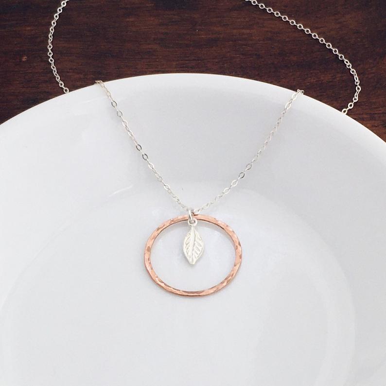 Circle of Life necklace with Leaf