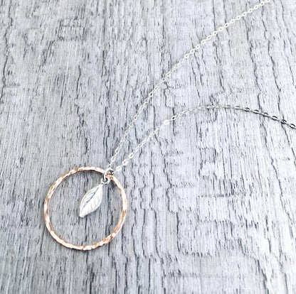 Circle of Life necklace with Leaf